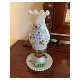 Fenton Milk Glass Floral Accent Lamp