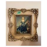 Framed Portrait of a Woman in Blue Gown