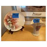Lenox Vase and Hand-Painted Plate