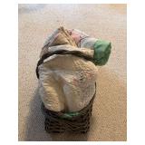 Handmade Quilt Collection in Woven Basket