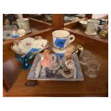 Selection of Tabletop Items Including Glassware, Porcelain, and Metal