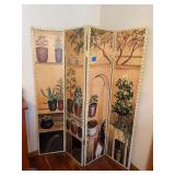 Four-Panel Decorative Folding Screen with Faux Painting