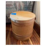 Wooden Firkin Bucket with Lid