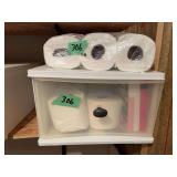 Toilet Tissue Rolls and Container