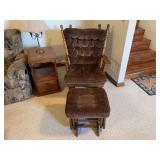 Portenza Upholstered Gliding Rocker with Ottoman