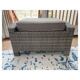 Wicker Outdoor Ottoman with Cushion