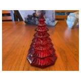 Waterford Ruby Red Glass Christmas Tree Figurine