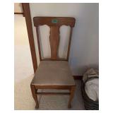 Oak Dining Chair with Upholstered Seat