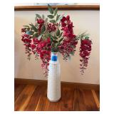 Decorative White Vase with Geometric Design
