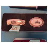 Cowboy Motif Knife and Belt Buckle Set