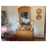 Wooden Dresser with Mirror