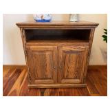 Oak Entertainment Center with Storage