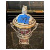 Floral Design Porcelain Potpourri Vessel with Lid