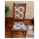 Upholstered Wood Rocking Chair and Framed Art Print