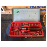 Screwdriver Bit and Socket Set in Metal Case