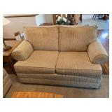 Tan Corduroy Two-Cushion Sofa