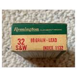 Remington 32 S&W 88 Grain Lead Cartridges, Box of 50