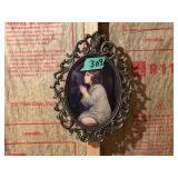 Framed Oval Portrait of Child in Prayer
