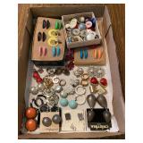 Assorted Collection of Clip-On Earrings and Button Covers