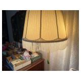 Floor Lamp with Three-Light Socket and Fringed Shade