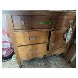 Wooden Side Cabinet with Two Drawers and Single Door