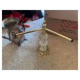 Silver Plated Serving Set with Metal and Glass Stand