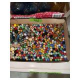 Large Assortment of Glass Marbles in Cardboard Box