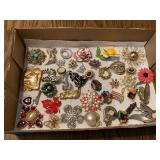 Assorted Costume Jewelry Brooch Collection