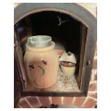 Stoneware Crock and Lidded Jar Set