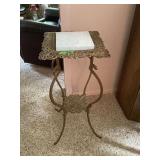 Metal Plant Stand with Marble Top