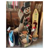 Assorted Seasonal Decorative Wood Cutouts and Holiday Figures