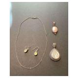 Sterling Silver Jewelry Collection with Opal and Mother of Pearl Pendants