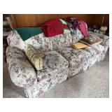 Floral Upholstered Three-Cushion Sofa