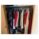 Assorted Closet Contents Including Apparel and Decorative Storage Boxes