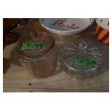 Pressed Glass Covered Jars