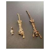 Feline Pendant, Shoulder Pin & Bracelet