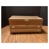 Gold-Tone Multi-Tier Jewelry Box with Two Drawers