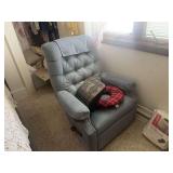 Blue Fabric Upholstered Recliner Chair