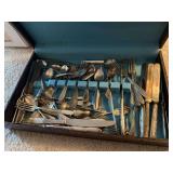 Assorted Silver-Plated Flatware Set in Storage Case