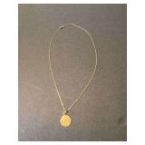 14K Gold Initial L Pendant Necklace