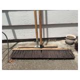 Industrial Push Broom with Wooden Handles