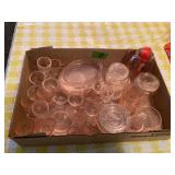 Collection of Pink Glass Miniature Tableware
