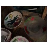 Two Decorative Serving Bowls with Floral and Fruit Motifs
