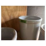 Cylindrical Glazed Ceramic Crock