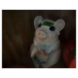 Ceramic Pig Figurine Cookie Jar