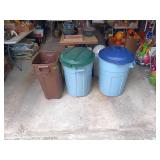 3-Rubbermaid Trash Cans