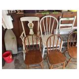 Assorted Collection of Wooden and Woven Seat Chairs