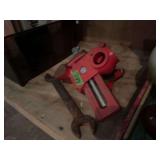 Red Bench Vise with Open-End Wrench