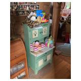 Toy Hutch with Assorted Play Accessories & Framed Puzzle Picture