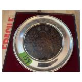 Decorative Metal Plate with Religious Iconography in Presentation Box